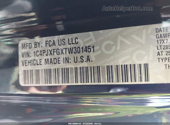 1C4PJXFGXTW301451 2026 JEEP WRANGLER Black Вид підкапотного простору