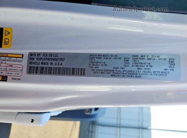 1C4PJXFN2SW527397 2025 JEEP WRANGLER White ძრავის განყოფილების ხედი