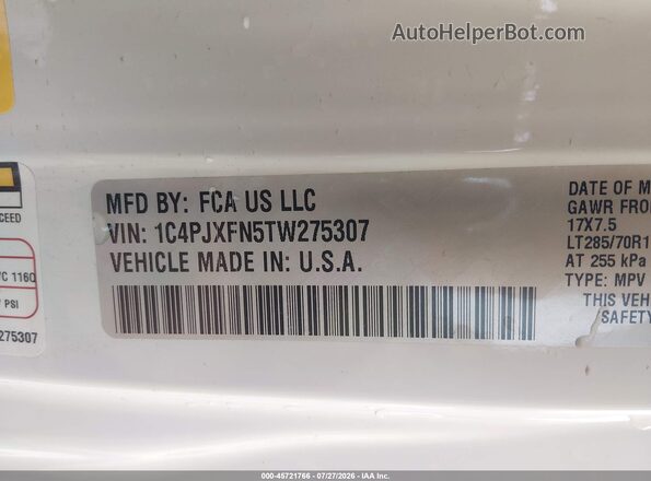 1C4PJXFN5TW275307 2026 JEEP WRANGLER White Вид підкапотного простору