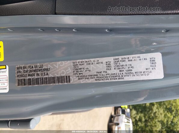 1C4PJXFN8SW530997 2025 JEEP WRANGLER Gray Շարժիչի բաժամունքի տեսք