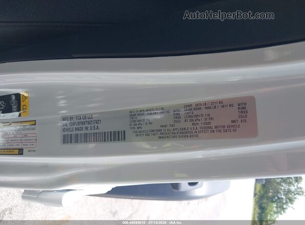 1C4PJXFNXTW217421 2026 JEEP WRANGLER White Widok komory silnika