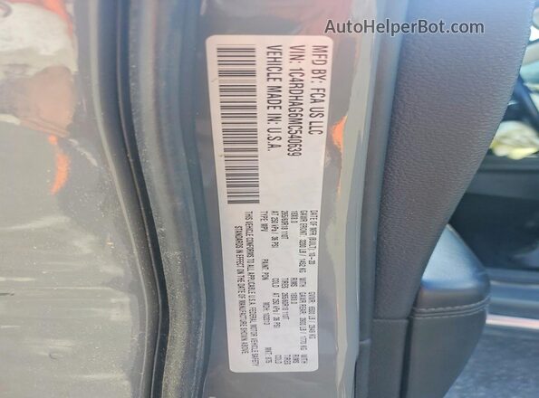 1C4RDHAG6MC540639 2021 DODGE DURANGO Gray Widok naklejki z numerem VIN