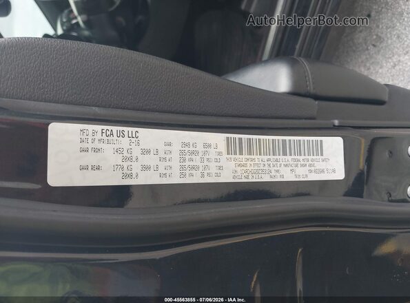 1C4RDHDG2GC353124 2016 DODGE DURANGO Black Widok komory silnika