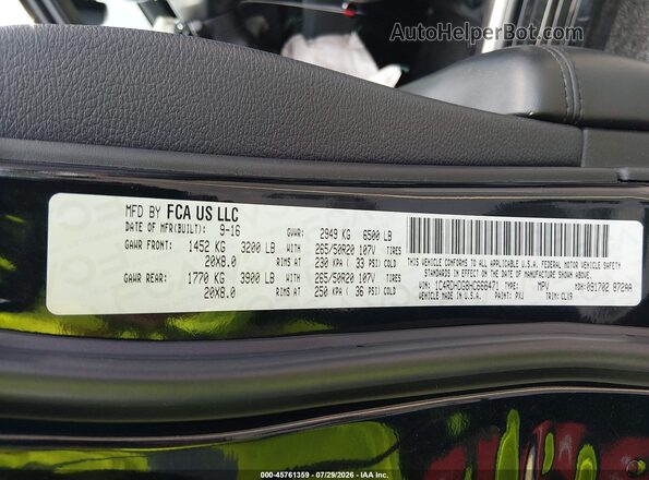 1C4RDHDG8HC666471 2017 DODGE DURANGO Black Вид підкапотного простору