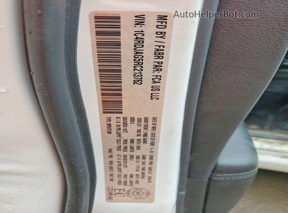 1C4RDJAG5RC213762 2024 DODGE DURANGO White Widok naklejki z numerem VIN