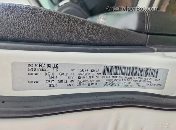 1C4RDJAG7HC937385 2017 DODGE DURANGO White VIN sticker view