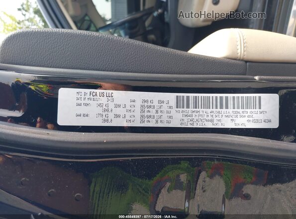1C4RDJAG7KC744466 2019 DODGE DURANGO Черный Вид подкапотного пространства
