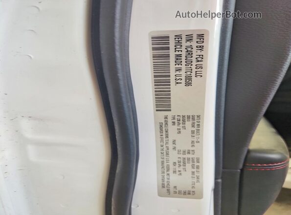 1C4RDJDG1TC188586 2026 DODGE DURANGO White Vista de la etiqueta del VIN