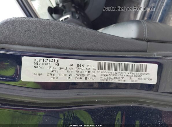 1C4RDJDG2JC414633 2018 DODGE DURANGO Dark Blue Вид підкапотного простору