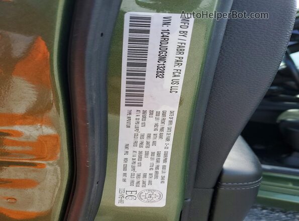 1C4RDJDG3NC132832 2022 DODGE DURANGO Green Панорамний вид салону 360°