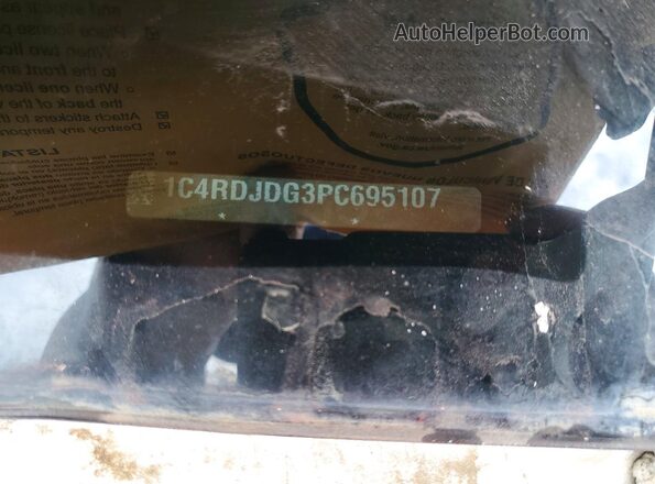 1C4RDJDG3PC695107 2023 DODGE DURANGO White Вид наклейки з VIN-кодом