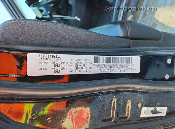 1C4RDJDG4JC174498 2018 DODGE DURANGO Black VIN կոդի պիտակի տեսք