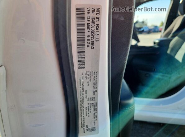 1C4RDJDG5PC718953 2023 DODGE DURANGO White VIN კოდის სტიკერის ხედი