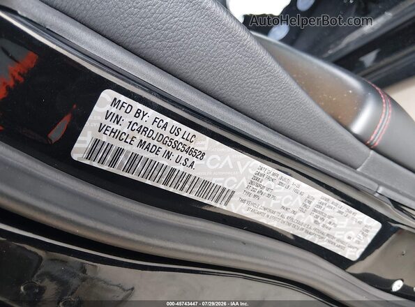 1C4RDJDG5SC546528 2025 DODGE DURANGO Black ძრავის განყოფილების ხედი