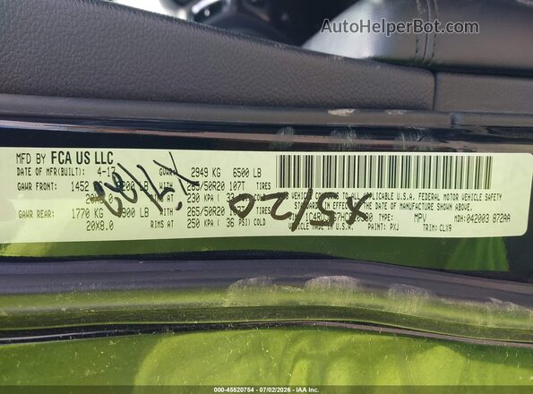 1C4RDJDG7HC820580 2017 DODGE DURANGO Black Vista del compartimento del motor