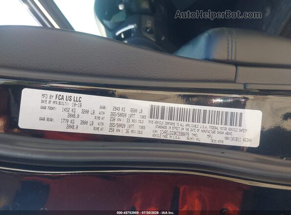 1C4RDJDG9KC598079 2019 DODGE DURANGO Black Engine compartment view