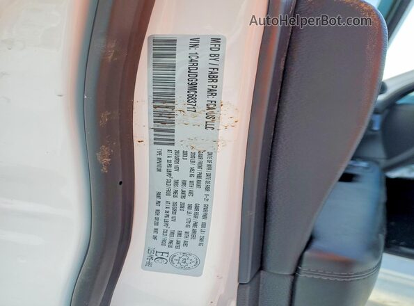 1C4RDJDG9MC683717 2021 DODGE DURANGO White VIN sticker view