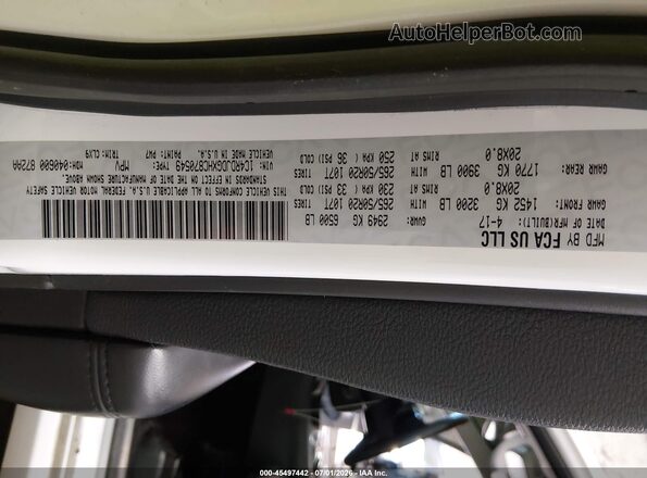 1C4RDJDGXHC870549 2017 DODGE DURANGO White ძრავის განყოფილების ხედი