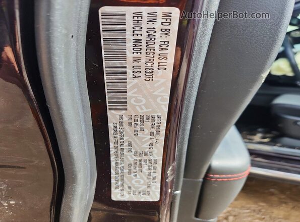 1C4RDJEG7RC183075 2024 DODGE DURANGO Black VIN კოდის სტიკერის ხედი