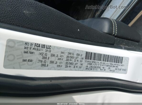 1C4RDJEG8HC697421 2017 DODGE DURANGO White Engine compartment view