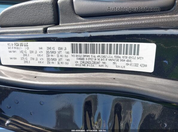 1C4RJEAG3LC281047 2020 JEEP GRAND CHEROKEE Black Շարժիչի բաժամունքի տեսք