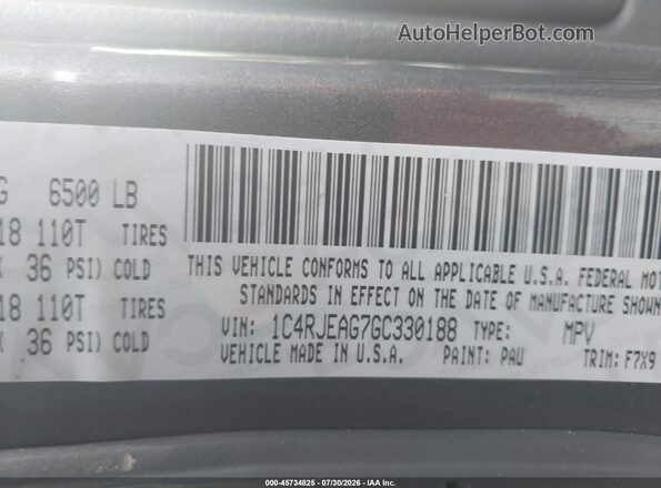 1C4RJEAG7GC330188 2016 JEEP GRAND CHEROKEE Gray Vista del compartimento del motor