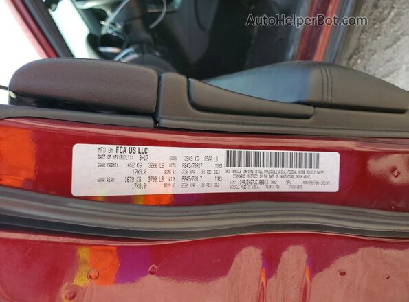 1C4RJEAG7JC168313 2018 JEEP GRAND Maroon VIN კოდის სტიკერის ხედი