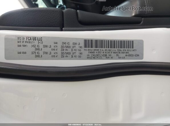 1C4RJEAG7LC145388 2020 JEEP GRAND CHEROKEE White ძრავის განყოფილების ხედი