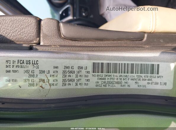 1C4RJEBG0GC506643 2016 JEEP GRAND CHEROKEE Gray Շարժիչի բաժամունքի տեսք