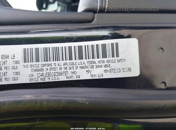 1C4RJEBG1GC500737 2016 JEEP GRAND CHEROKEE Black Widok komory silnika