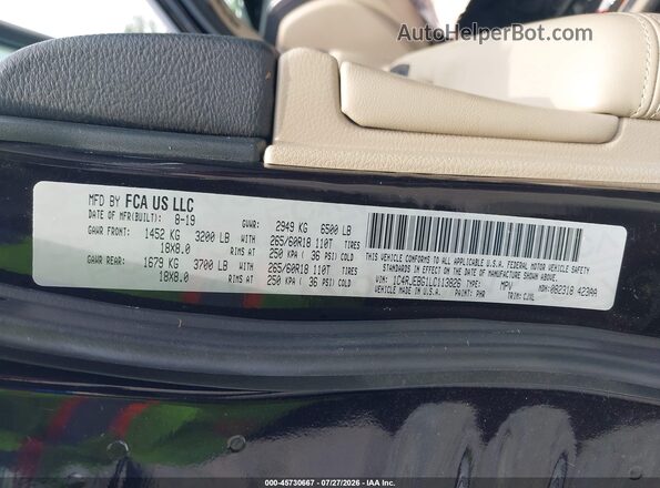 1C4RJEBG1LC113826 2020 JEEP GRAND CHEROKEE Black Widok komory silnika