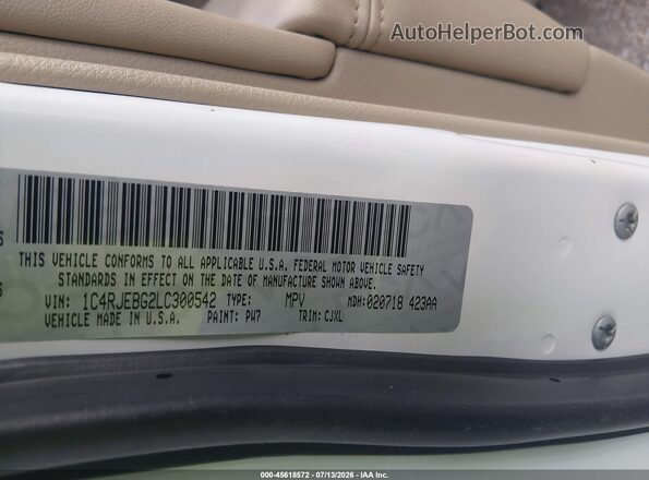 1C4RJEBG2LC300542 2020 JEEP GRAND CHEROKEE White Вид підкапотного простору