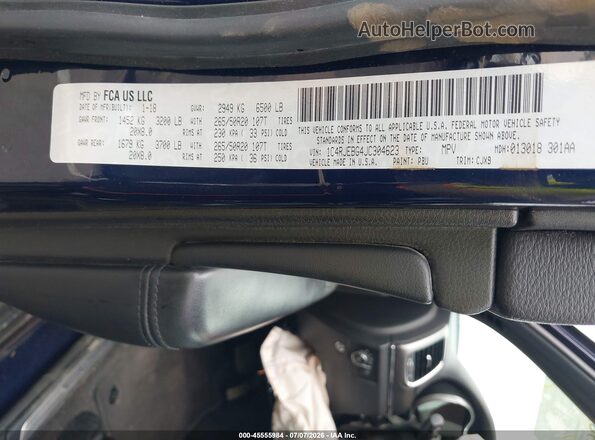 1C4RJEBG4JC304623 2018 JEEP GRAND CHEROKEE Blue Вид підкапотного простору