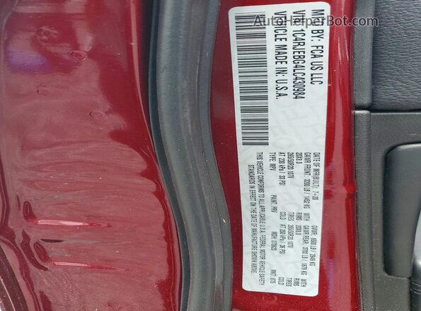 1C4RJEBG4LC430984 2020 JEEP GRAND Red VIN კოდის სტიკერის ხედი
