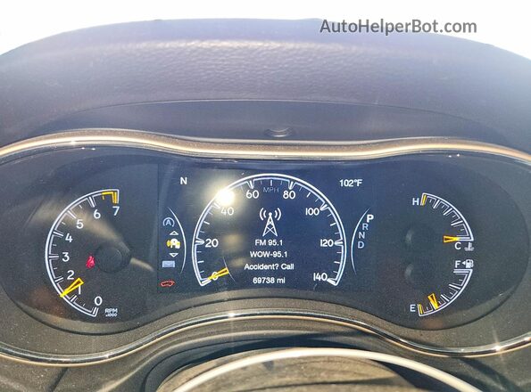 1C4RJEBG6HC731957 2017 JEEP GRAND Charcoal Instrument cluster view