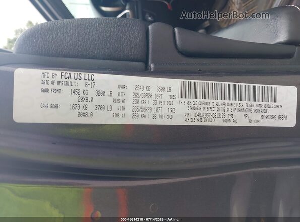 1C4RJEBG7HC813129 2017 JEEP GRAND CHEROKEE Gray Widok komory silnika
