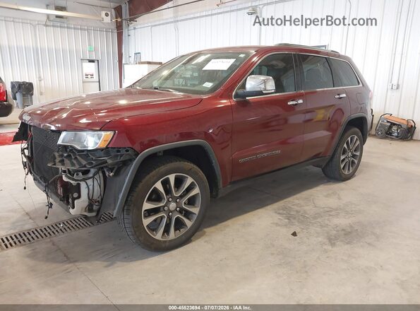1C4RJEBG7JC226208 2018 JEEP GRAND CHEROKEE Maroon Առջևի ձախ երեք քառորդ տեսարան