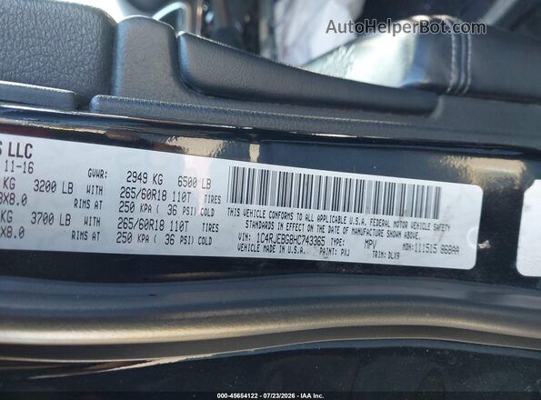 1C4RJEBG8HC743365 2017 JEEP GRAND CHEROKEE Black Vista del compartimento del motor