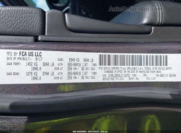 1C4RJEBG9JC110721 2018 JEEP GRAND CHEROKEE Gray Շարժիչի բաժամունքի տեսք