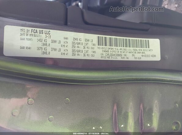 1C4RJEBGXKC698050 2019 JEEP GRAND CHEROKEE Gray Vista del compartimento del motor