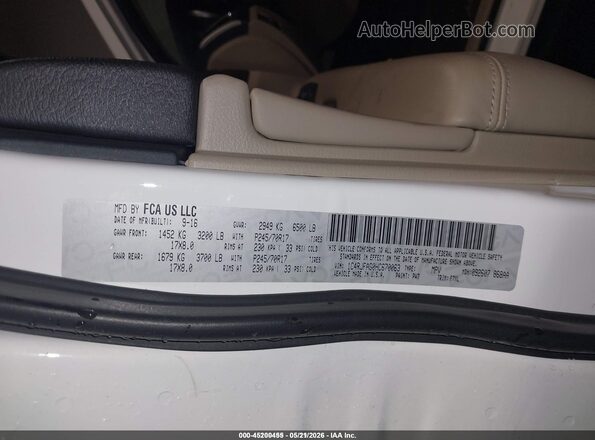 1C4RJFAG0HC670063 2017 JEEP GRAND CHEROKEE Белый Вид подкапотного пространства
