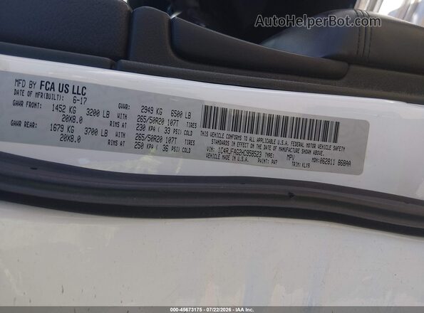 1C4RJFAG2HC958523 2017 JEEP GRAND CHEROKEE Белый Вид подкапотного пространства