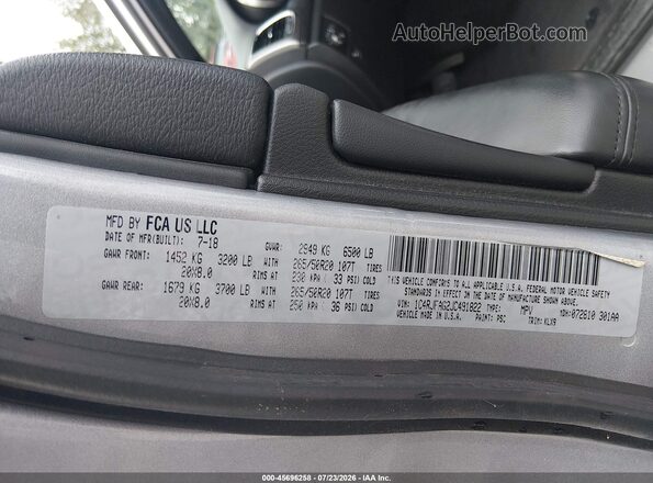 1C4RJFAG2JC491822 2018 JEEP GRAND CHEROKEE Silver Widok komory silnika