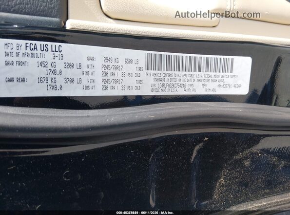 1C4RJFAG2KC754246 2019 JEEP GRAND CHEROKEE Black Շարժիչի բաժամունքի տեսք