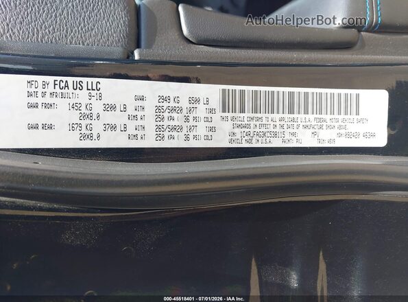 1C4RJFAG3KC538115 2019 JEEP GRAND CHEROKEE Black ძრავის განყოფილების ხედი