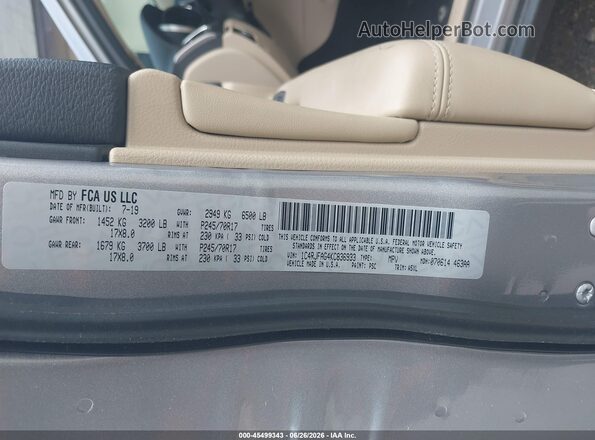 1C4RJFAG4KC836933 2019 JEEP GRAND CHEROKEE Silver Շարժիչի բաժամունքի տեսք