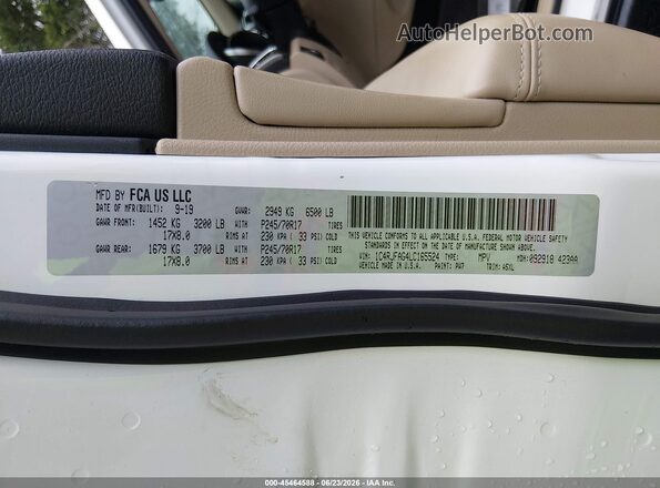 1C4RJFAG4LC165524 2020 JEEP GRAND CHEROKEE White Շարժիչի բաժամունքի տեսք