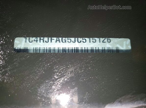 1C4RJFAG5JC515126 2018 JEEP GRAND Gray Vista de la etiqueta del VIN