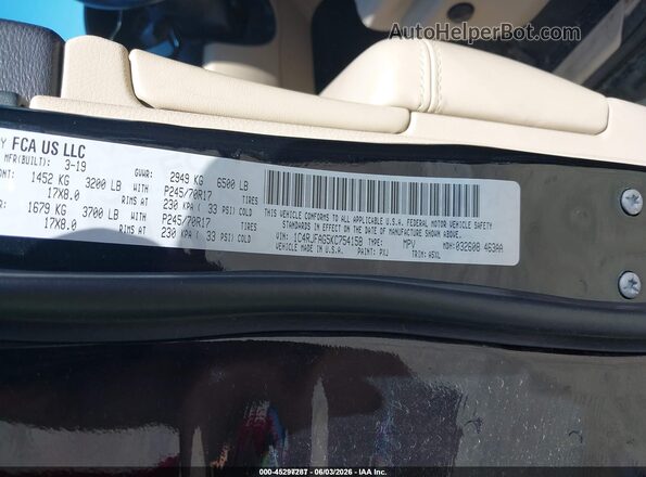 1C4RJFAG5KC754158 2019 JEEP GRAND CHEROKEE Black Вид підкапотного простору