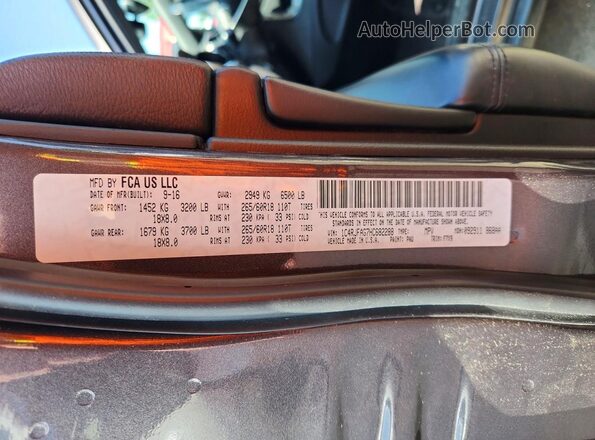 1C4RJFAG7HC682288 2017 JEEP GRAND Gray Вид наклейки з VIN-кодом